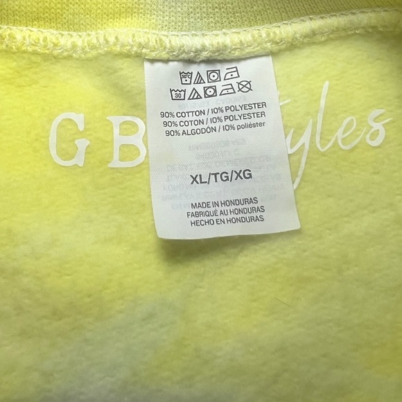 NWOT Hand Dyed Pink Grey Neon Yellow Tie Dye Sweater - Size XL - Picture 2 of 15